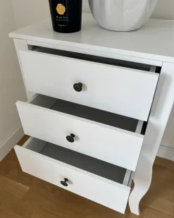 Natbord med 3 skuffe LANE Hvid