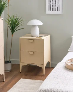 Natbord med 2 skuffer ARDURA Metal Beige