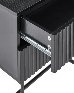 Natbord med 2 skuffer COVENTRY Sort/guld