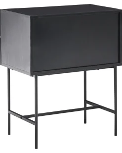 Natbord med 2 skuffer COVENTRY Sort/guld