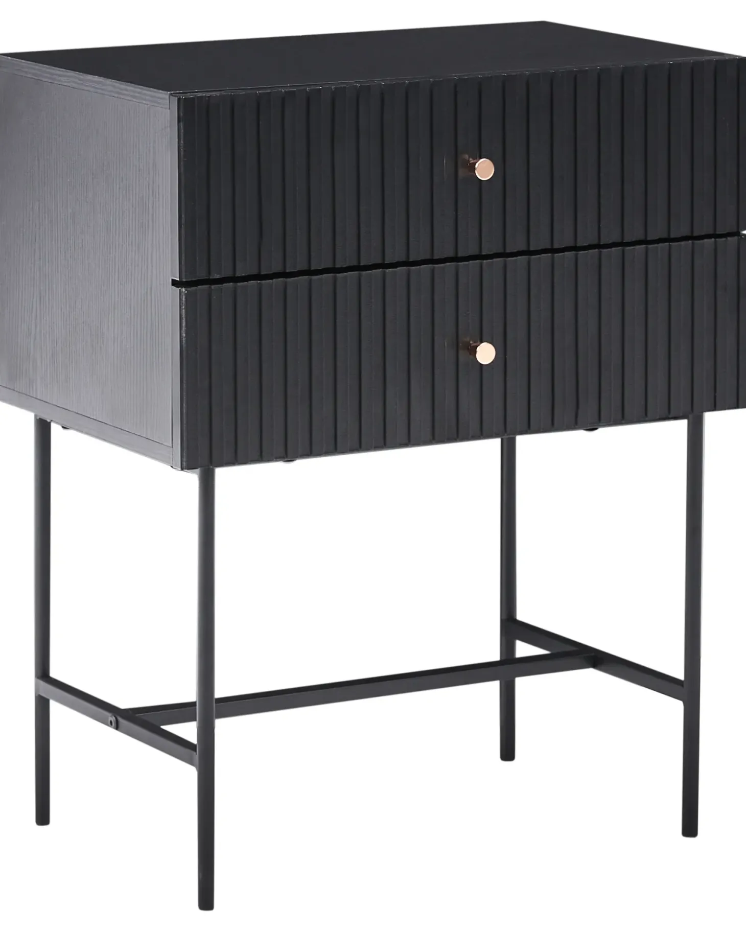 Natbord med 2 skuffer COVENTRY Sort/guld