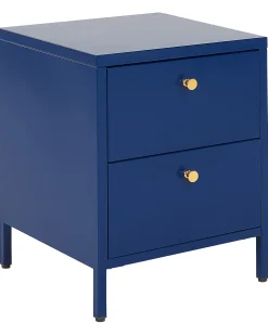 Natbord med 2 skuffer KYLEA Metal Navy Blå