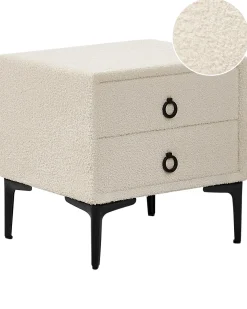 Natbord med 2 skuffer SEZANNE Boucle Cremehvid