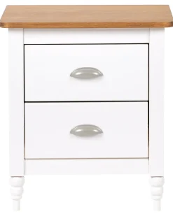 Natbord med 2 skuffer SHILLINGTON Fyretræ Brun/hvid