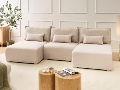 NERBO U-formet modulsofa Beige Boucle