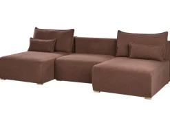 NERBO U-formet modulsofa Brun Boucle