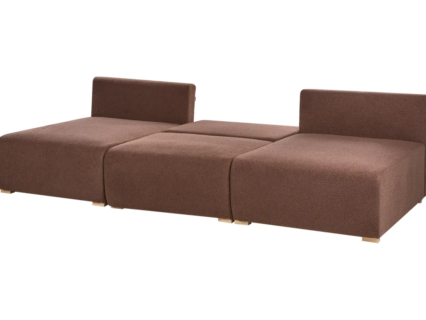 NERBO U-formet modulsofa Brun Boucle