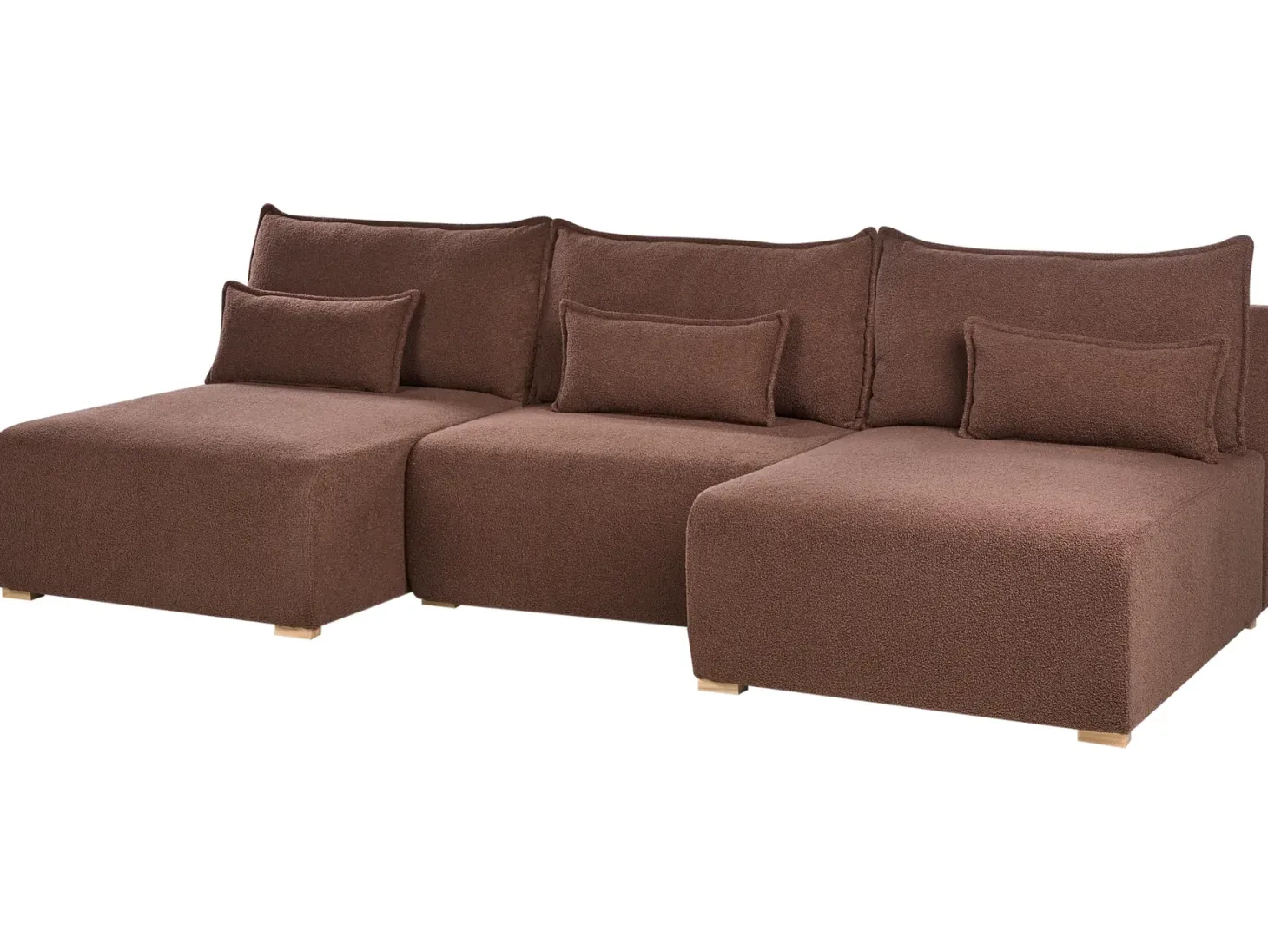 NERBO U-formet modulsofa Brun Boucle