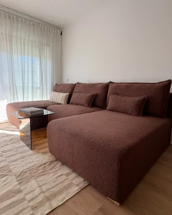 NERBO U-formet modulsofa Brun Boucle