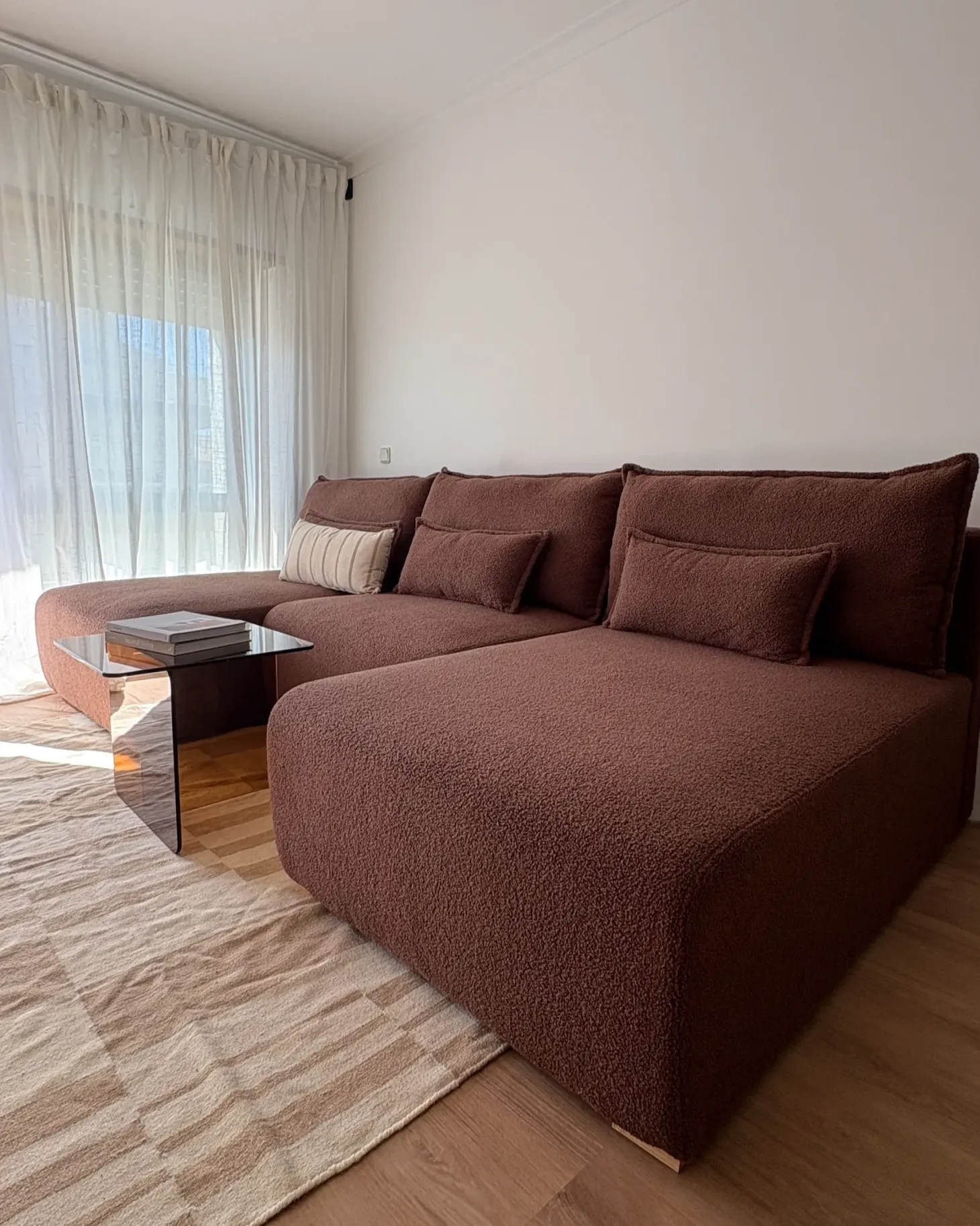 NERBO U-formet modulsofa Brun Boucle