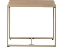 NOCI 2 personers Loungesæt med bord og fodskammel Beige Metal