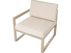 NOCI 2 personers Loungesæt med bord og fodskammel Beige Metal