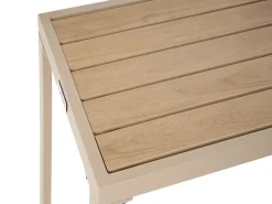 NOCI 2 personers Loungesæt med bord og fodskammel Beige Metal