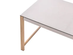 NOLA 5 personers Loungesæt med bord og fodskammel Lys Beige Metal