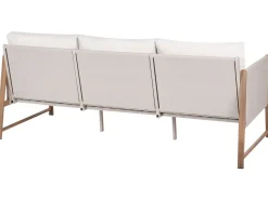 NOLA 5 personers Loungesæt med bord og fodskammel Lys Beige Metal