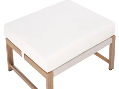 NOLA 5 personers Loungesæt med bord og fodskammel Lys Beige Metal