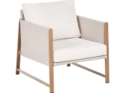 NOLA 5 personers Loungesæt med bord og fodskammel Lys Beige Metal