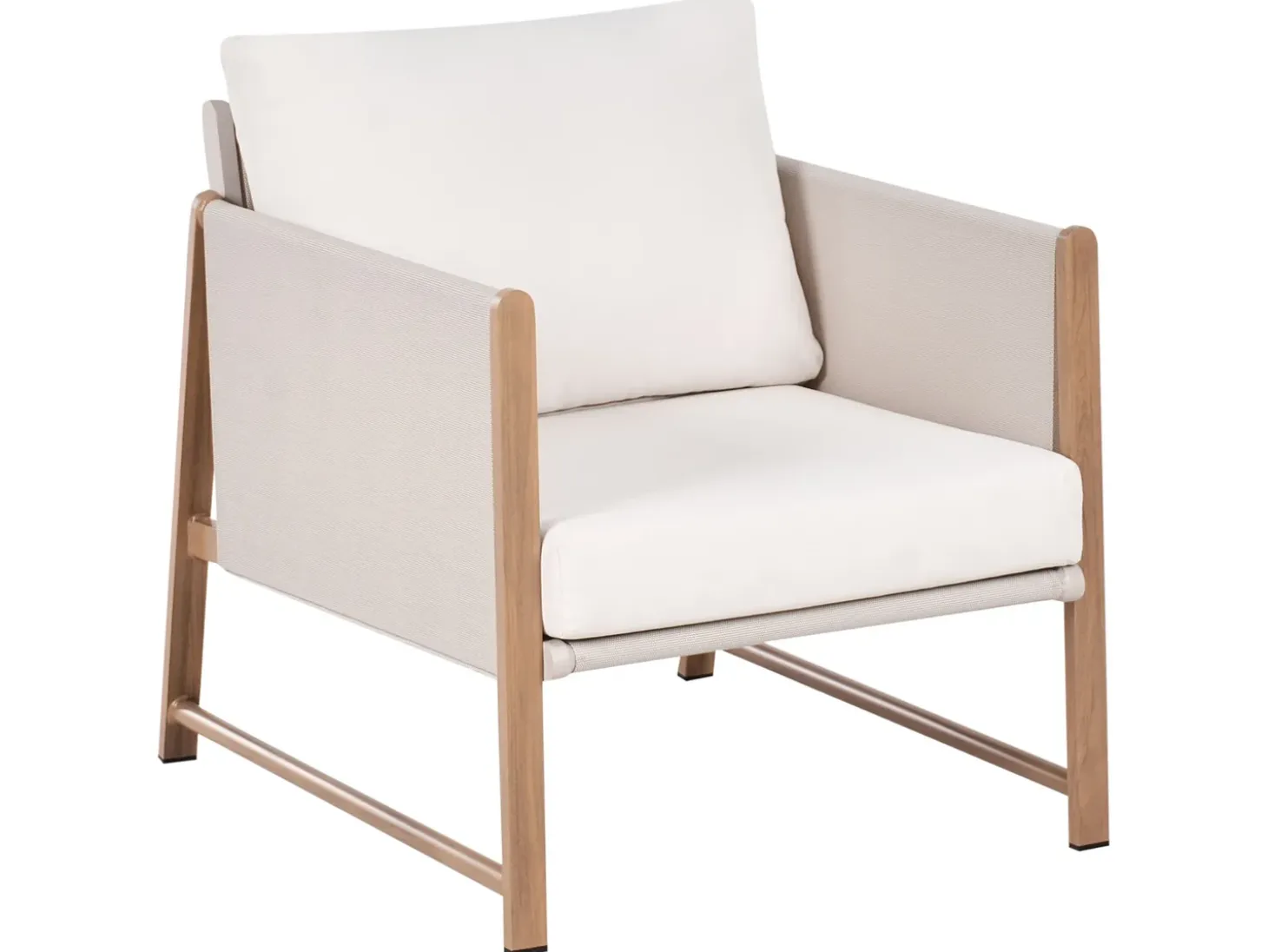 NOLA 5 personers Loungesæt med bord og fodskammel Lys Beige Metal