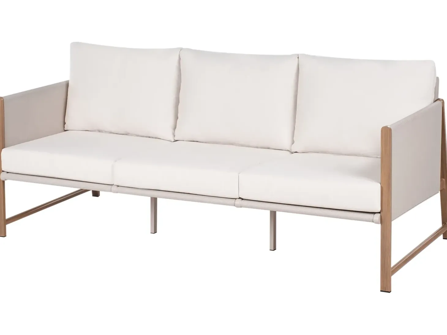 NOLA 5 personers Loungesæt med bord og fodskammel Lys Beige Metal