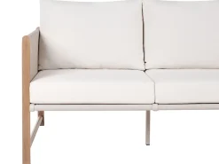 NOLA 5 personers Loungesæt med bord og fodskammel Lys Beige Metal