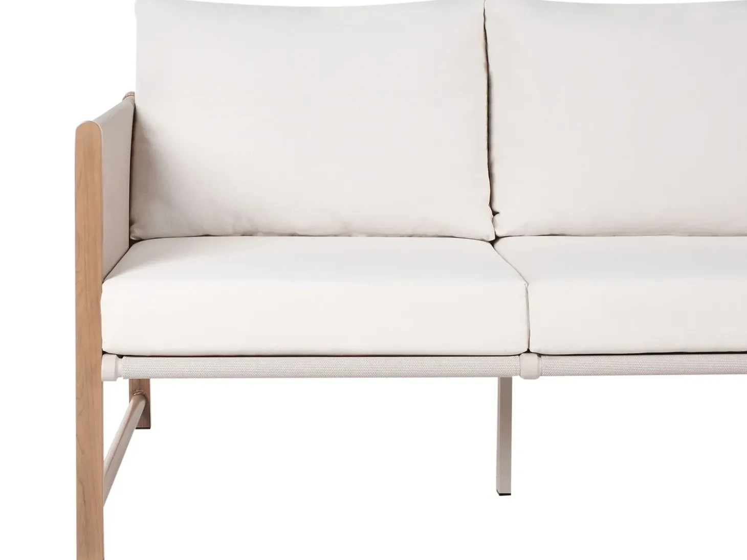 NOLA 5 personers Loungesæt med bord og fodskammel Lys Beige Metal