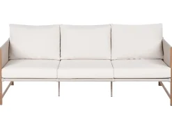 NOLA 5 personers Loungesæt med bord og fodskammel Lys Beige Metal
