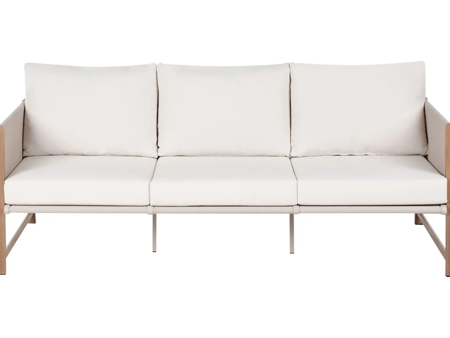 NOLA 5 personers Loungesæt med bord og fodskammel Lys Beige Metal
