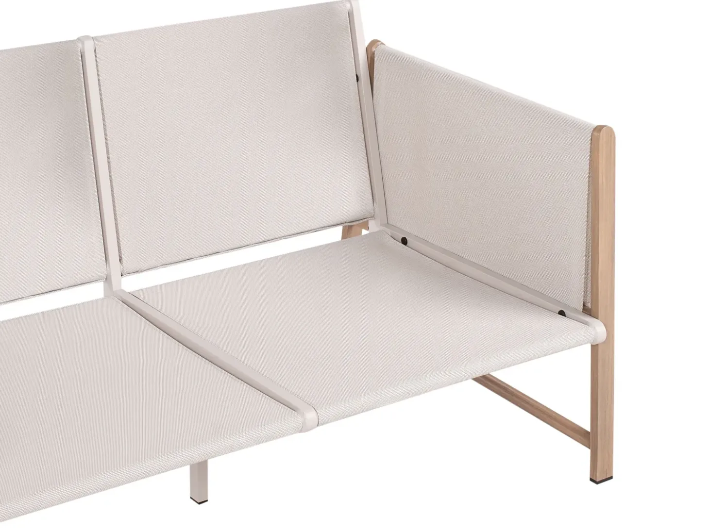 NOLA 5 personers Loungesæt med bord og fodskammel Lys Beige Metal