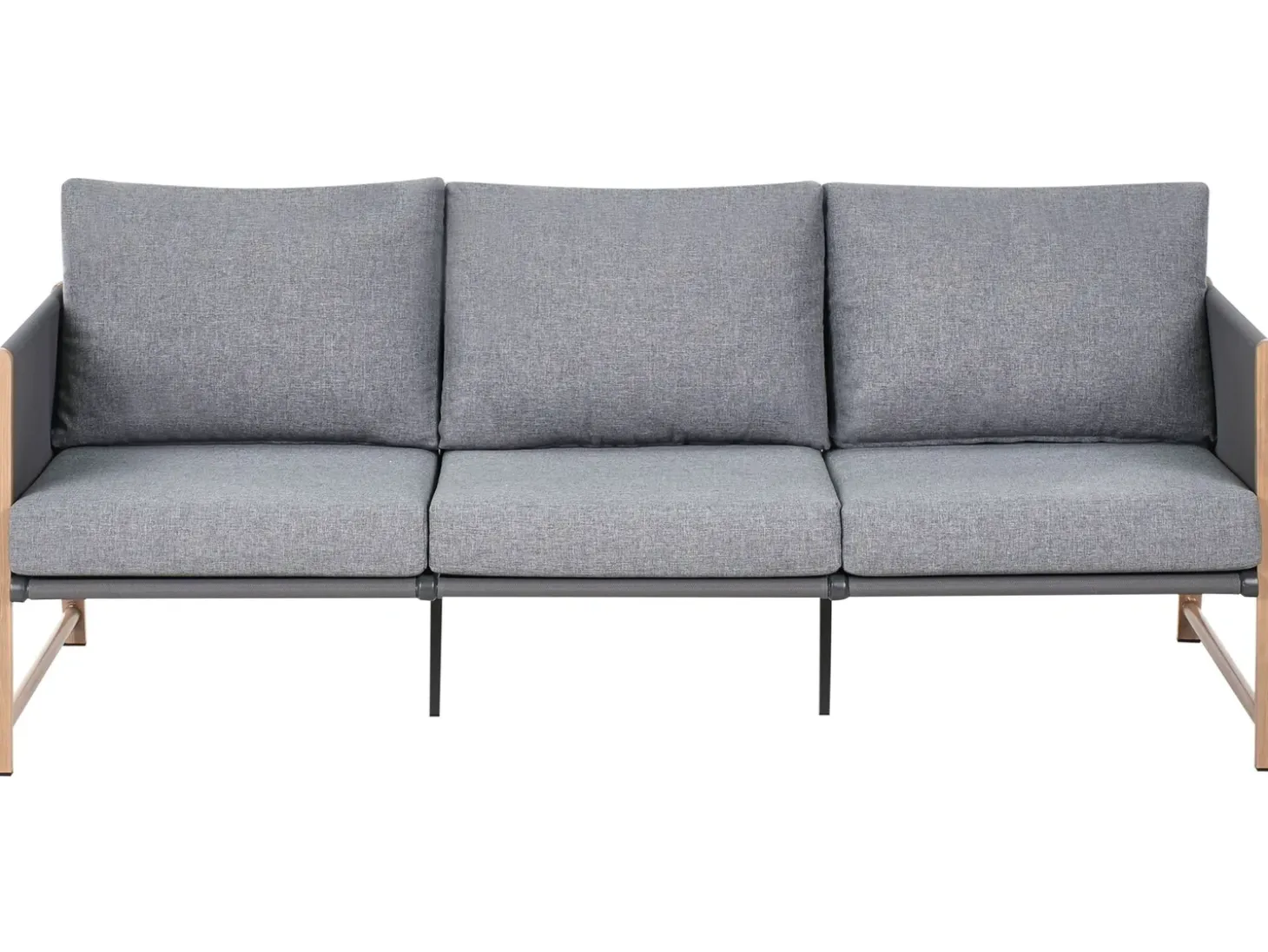 NOLA 5 personers Loungesæt med bord og fodskammel Grå Metal