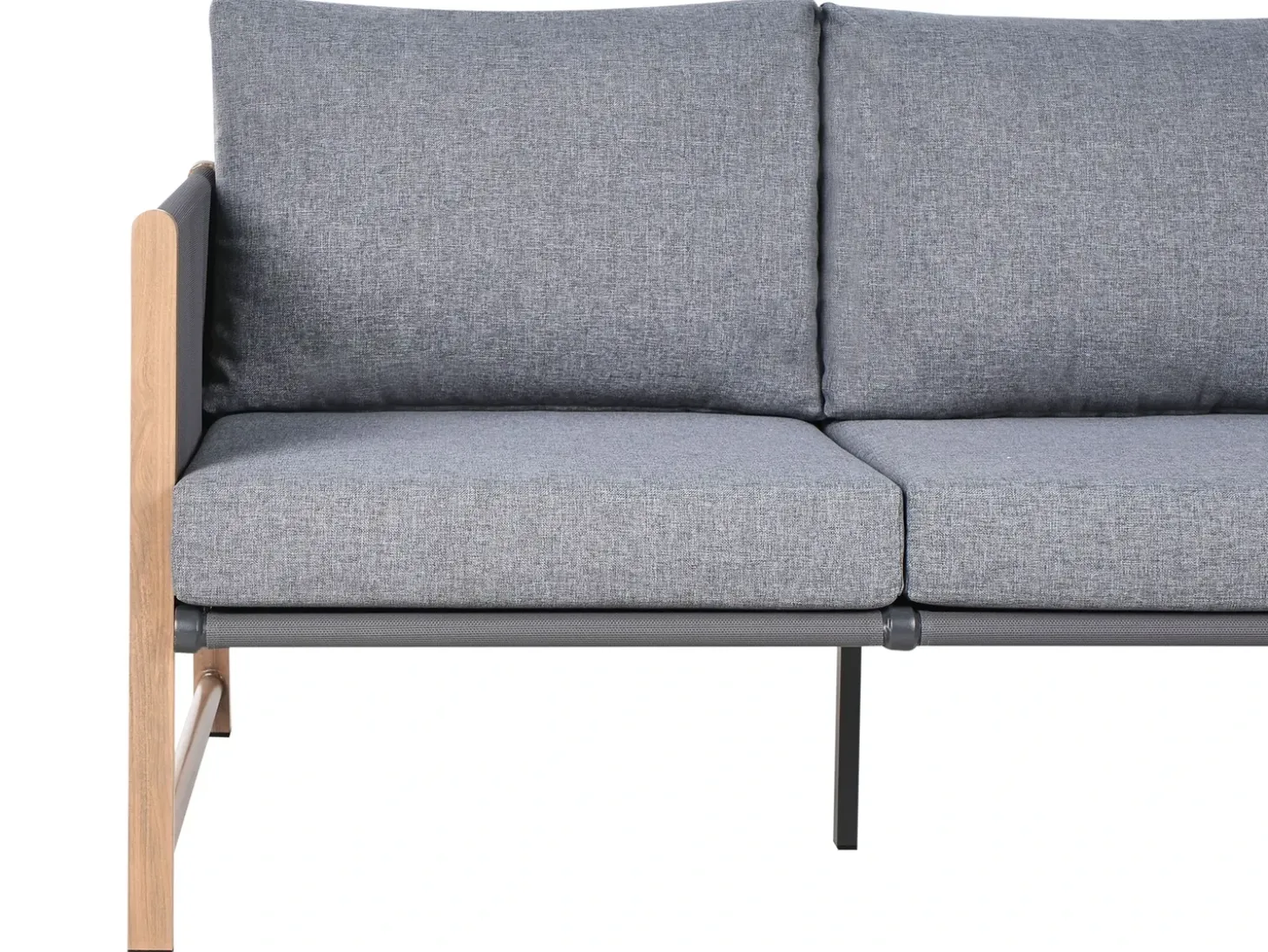 NOLA 5 personers Loungesæt med bord og fodskammel Grå Metal