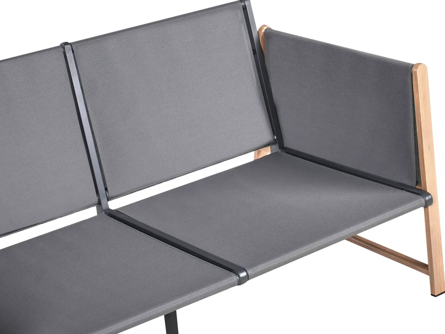 NOLA 5 personers Loungesæt med bord og fodskammel Grå Metal