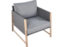 NOLA 5 personers Loungesæt med bord og fodskammel Grå Metal