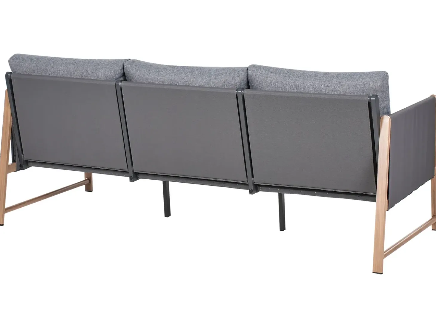 NOLA 5 personers Loungesæt med bord og fodskammel Grå Metal