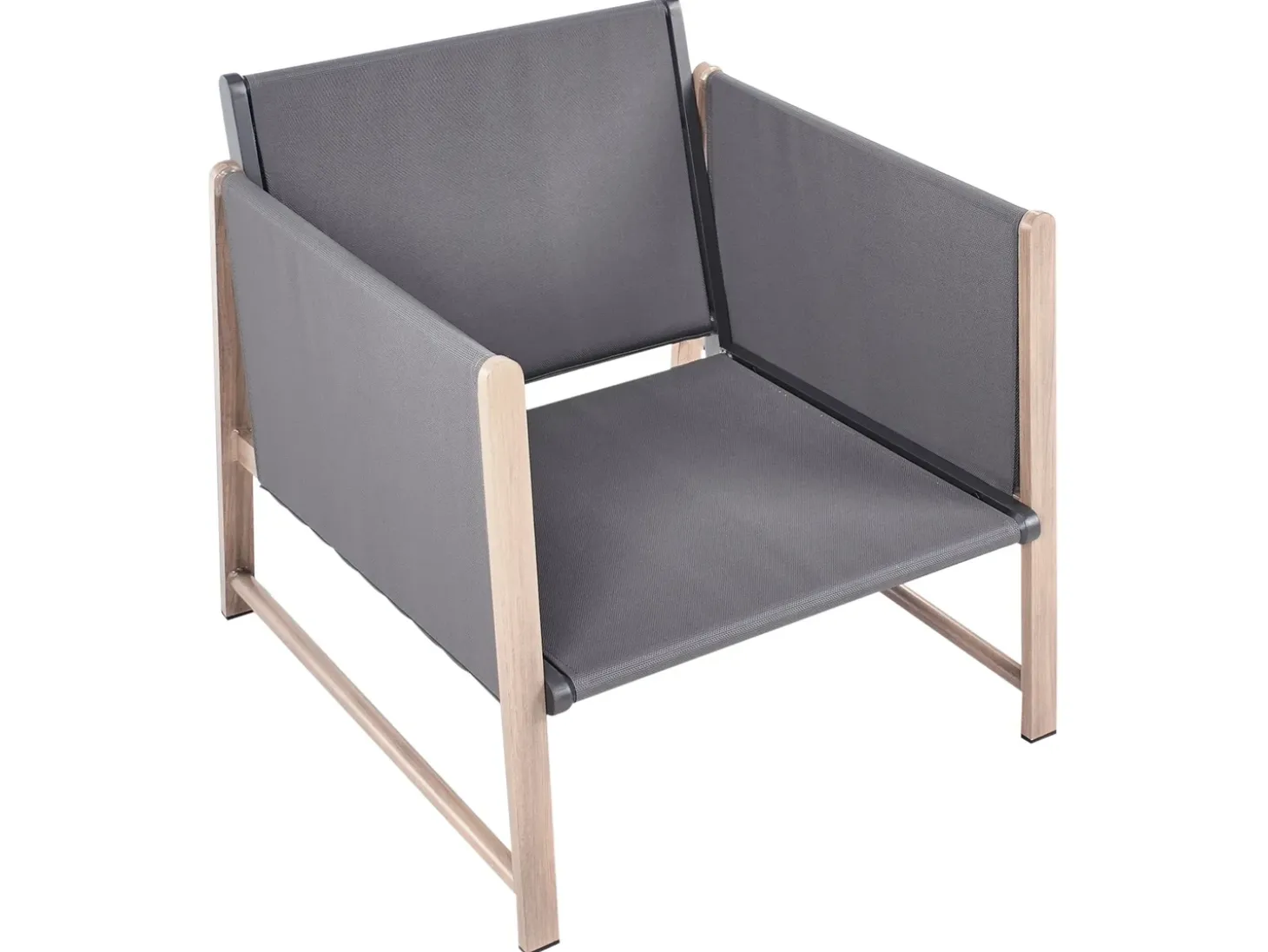 NOLA 5 personers Loungesæt med bord og fodskammel Grå Metal