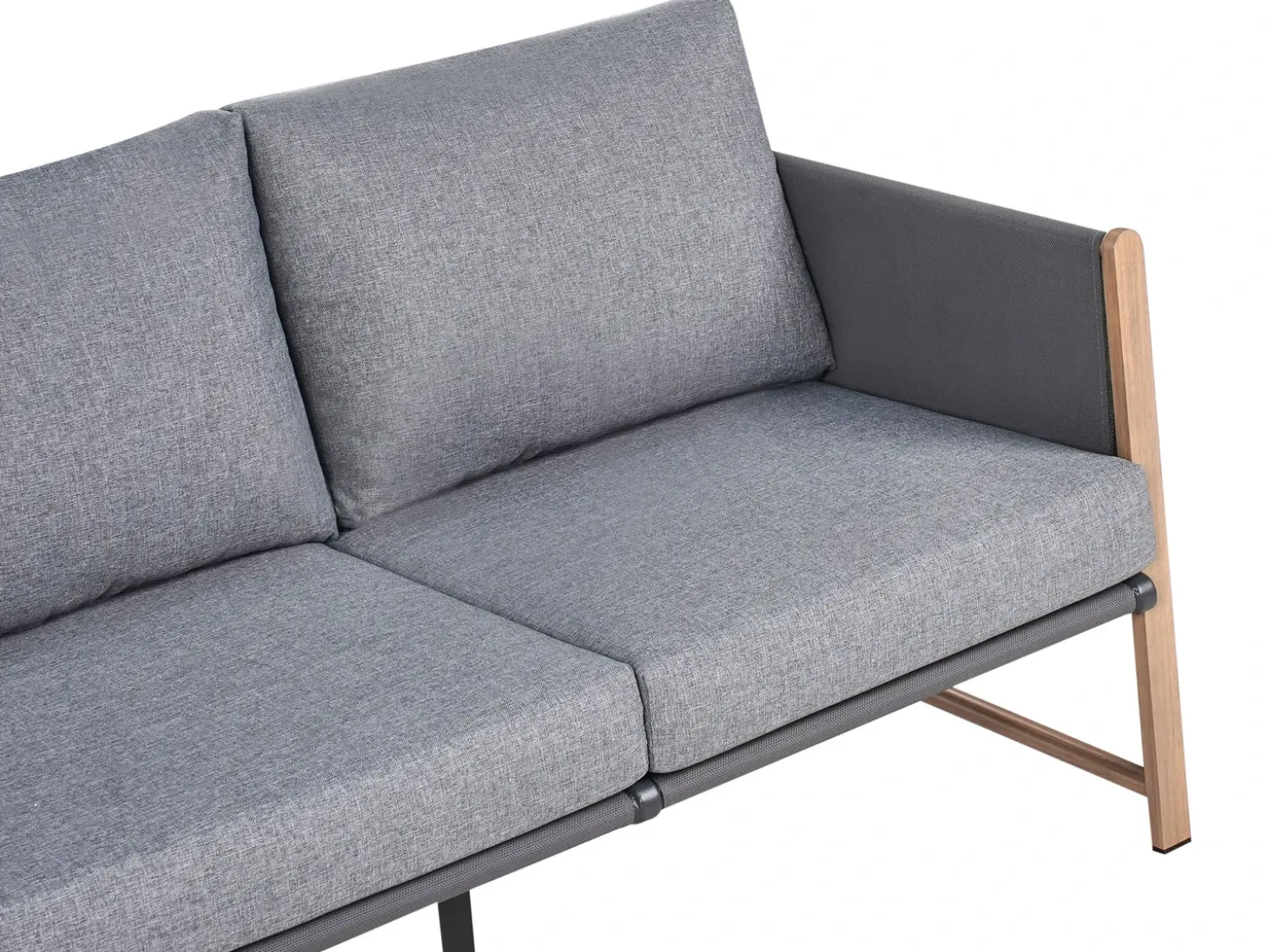 NOLA 5 personers Loungesæt med bord og fodskammel Grå Metal