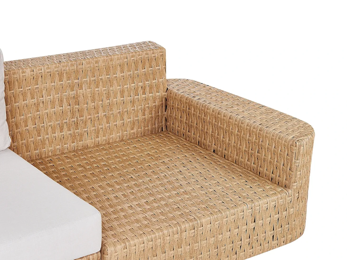 OLIVERI 4 personers Have-hjørnesofasæt Højrevendt Beige PE-rattan