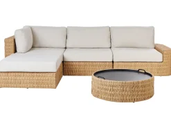 OLIVERI 4 personers Have-hjørnesofasæt Højrevendt Beige PE-rattan