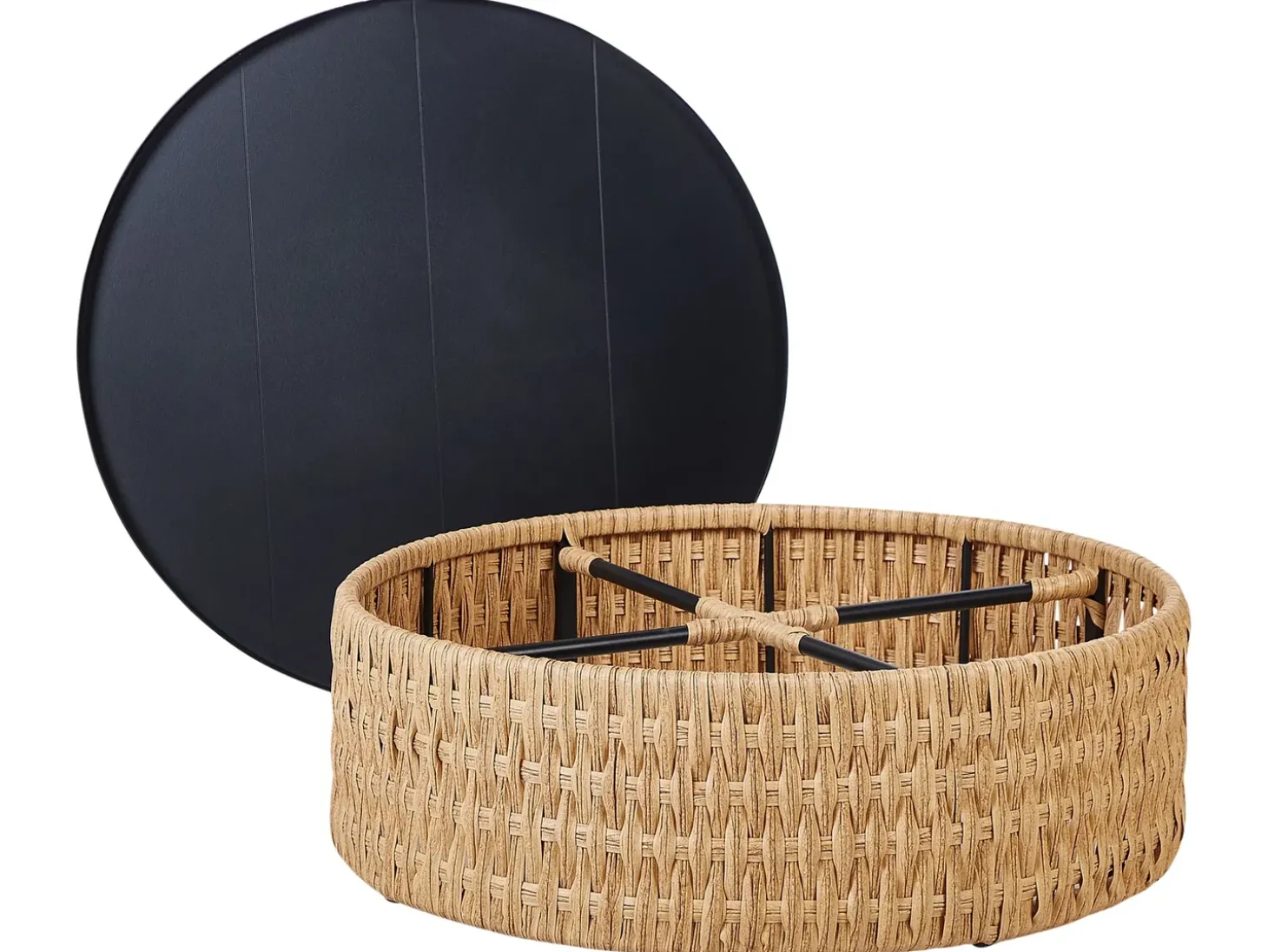 OLIVERI 4 personers Have-hjørnesofasæt Venstrevendt Beige PE-rattan