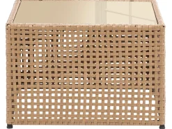 OMEGANA 6 personers Loungesæt med bord Lys Beige PE-rattan
