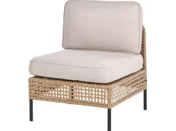 OMEGANA 6 personers Loungesæt med bord Lys Beige PE-rattan