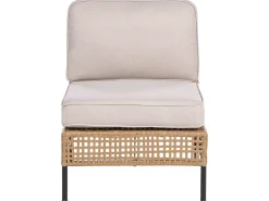 OMEGANA 6 personers Loungesæt med bord Lys Beige PE-rattan