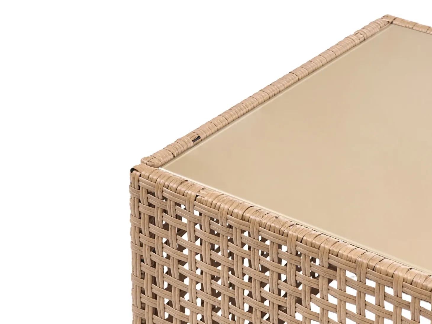 OMEGANA 6 personers Loungesæt med bord Lys Beige PE-rattan
