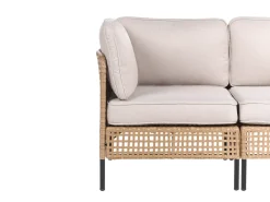 OMEGANA 6 personers Loungesæt med bord Lys Beige PE-rattan