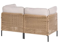 OMEGANA 6 personers Loungesæt med bord Lys Beige PE-rattan