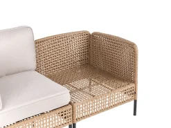 OMEGANA 6 personers Loungesæt med bord Lys Beige PE-rattan