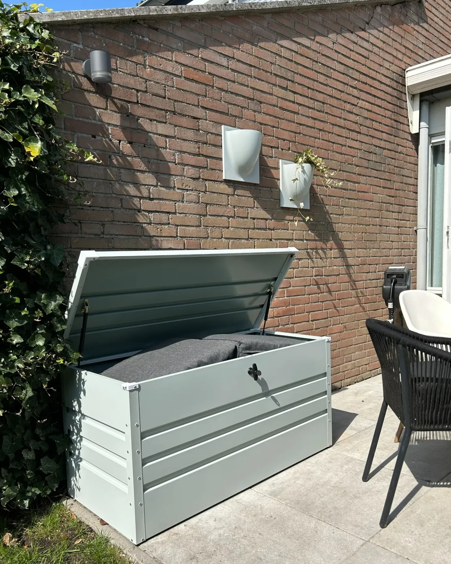 Opbevaringsboks CEBROSA 132 cm 62 cm Lysegrå