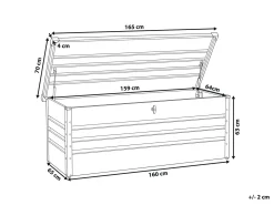 Opbevaringsboks CEBROSA 165 cm 70 cm Lysegrå