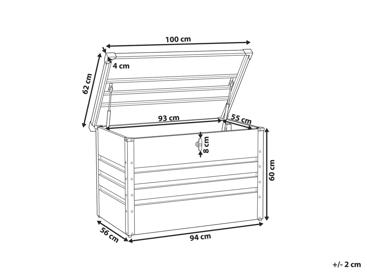 Opbevaringsboks CEBROSA 100 cm 62 cm Blå