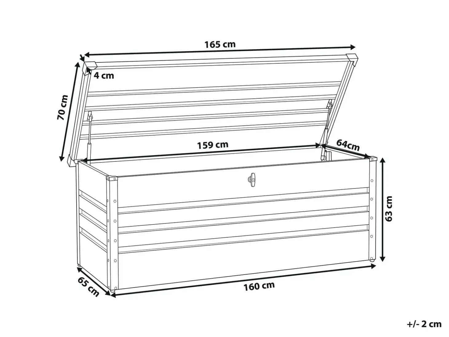 Opbevaringsboks CEBROSA 165 cm 70 cm Blå