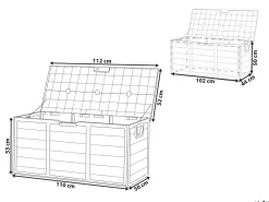 Opbevaringsboks LOCARNO 112 cm 50 cm Grå